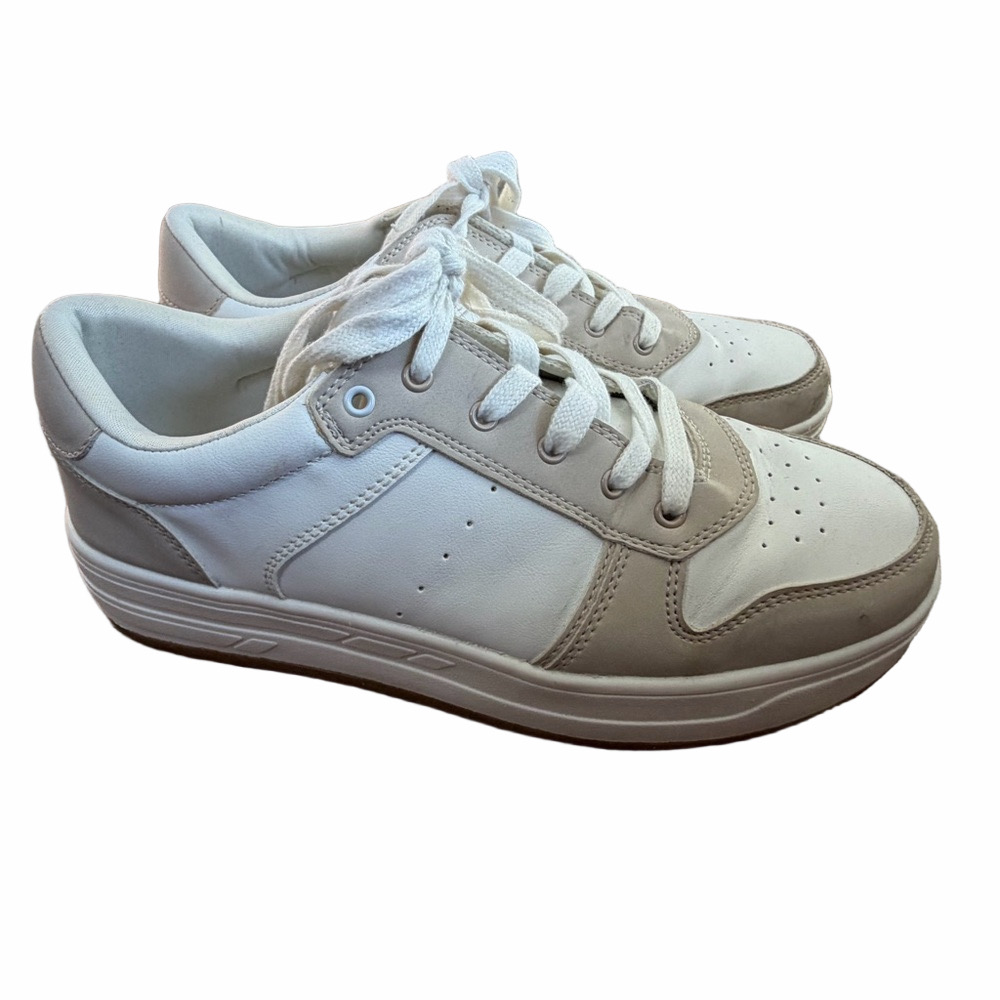 American Eagle Outfitters Cream and Gray Sneakers
